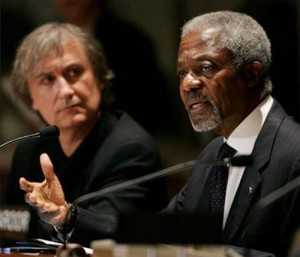 Plantu -Friends -Expo-FestivaldeCannes-Kofi-Annan_Blogdecannes