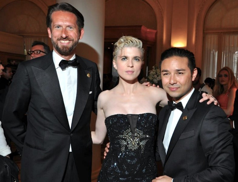 Sam Bobino (Relation Publique de la soirée), Cécile Cassel (Hollysiz), Dr David Luu (Président de The Heart Fund)