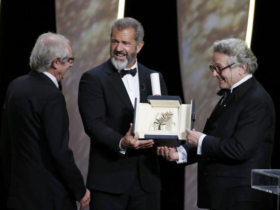 Mel Gibson, Geoge Miller and Ken Loach (Palme d'Or)