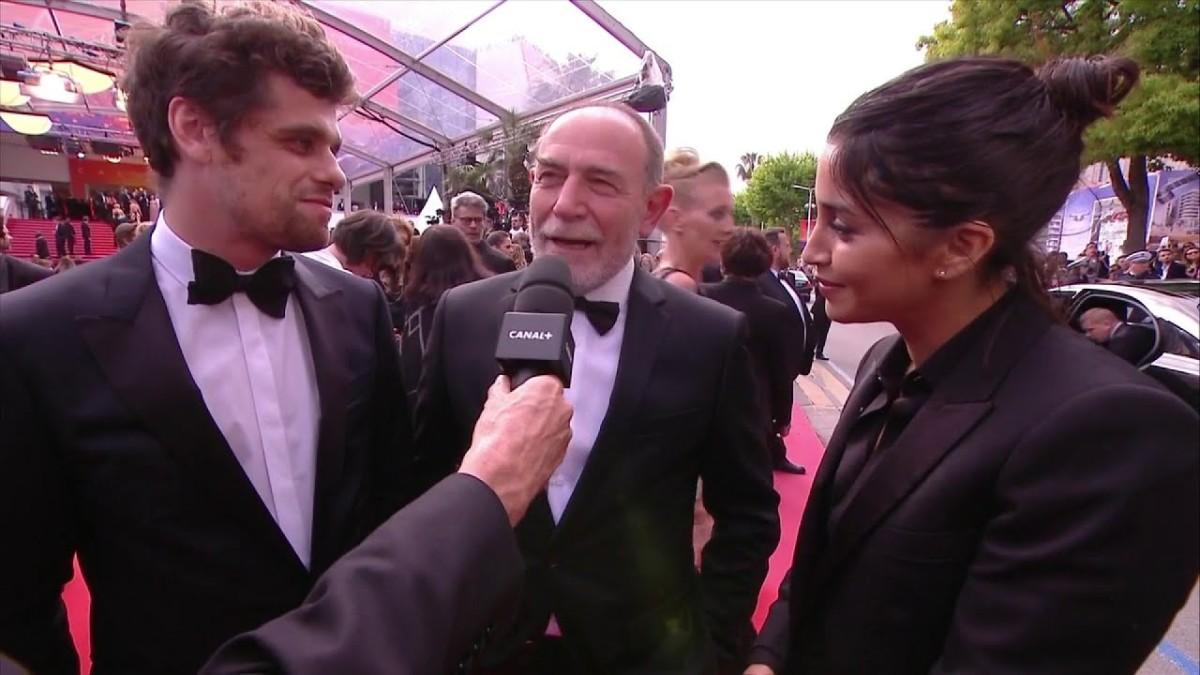 Arthur Dupont et Leïla Bekhti au micro de Laurent Weil – Cannes 2019