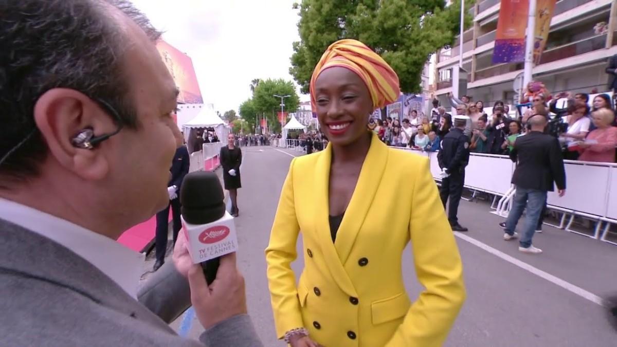 Maimouna N’Diaye, membre du jury au micro de Dider Allouch – Cannes 2019